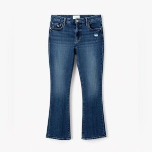 Frame  27x26 Le Crop Mini Boot jeans 0806 Packard rips blue mid rise